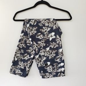 Jen7 by 7FAM Floral Cropped Skinny Ankle Pants 10